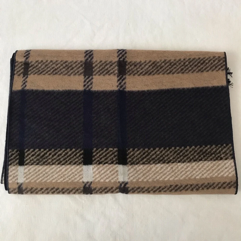 Enrico Milano 100% Silk Plaid Scarf NWT